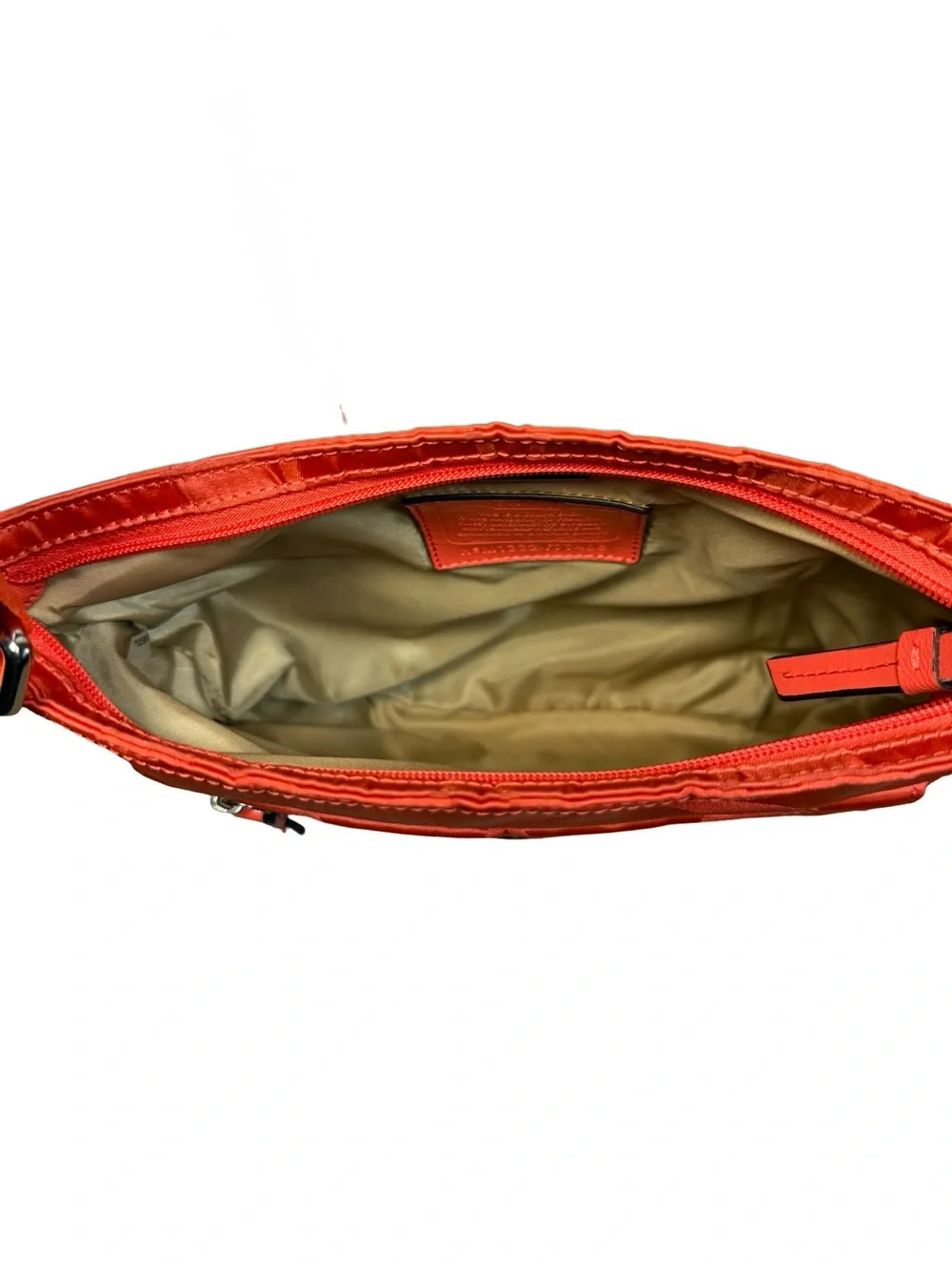 Coach Getaway Bright Coral Orange Zip Top Handbag Shoulder Bag F17740